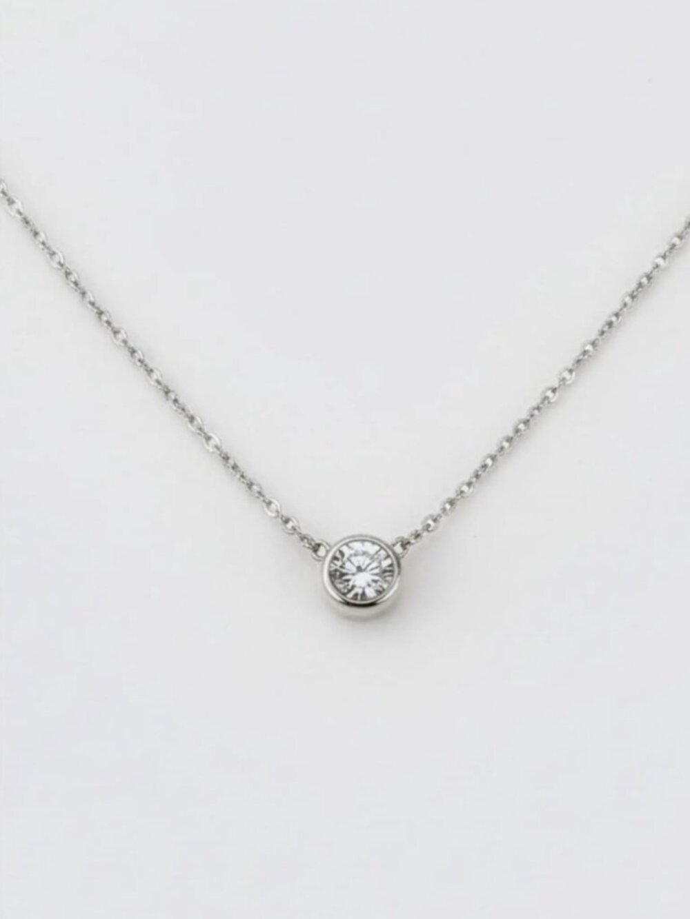 Mint & Lilly Classic Bezel Set Solitaire Necklace